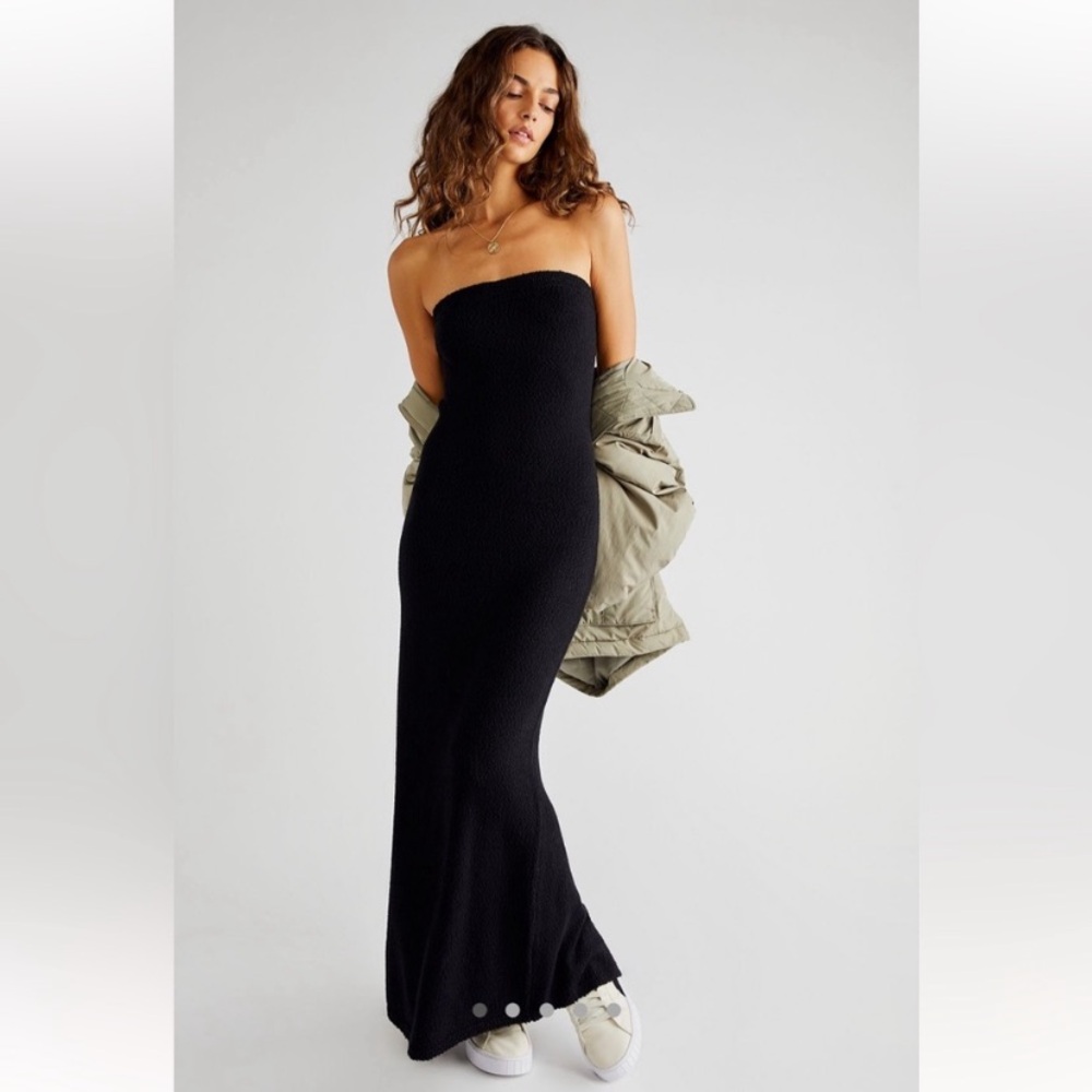 Free People Strapless Black Maxi Dress